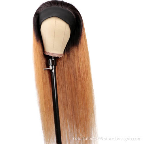 30 inches Straight Headband Wig Human Hair Wigs For Black Women 1b/30 Ice Silk Headband Wigs Straight Hair